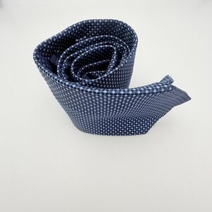 Henry Jacobson Mens Navy Blue Micro Diamond Geometric Silk Blend Necktie